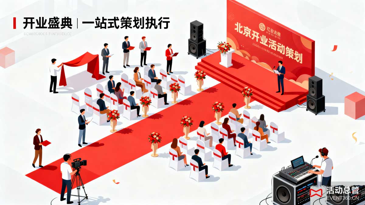 北京开业活动策划服务 - 专业团队为企业开业盛典提供一站式策划执行服务现场