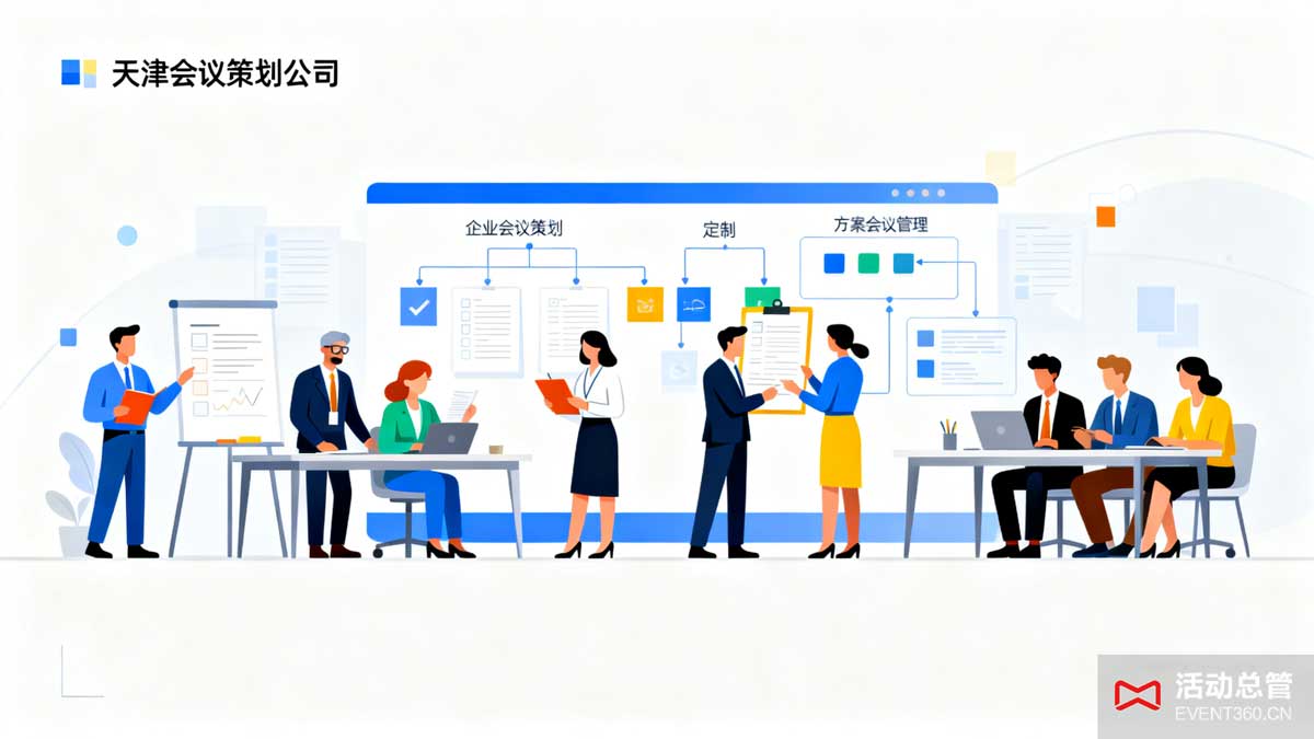 天津会议策划公司服务场景 - 专业会议组织团队提供企业会议策划、会议方案定制等全方位会议管理服务