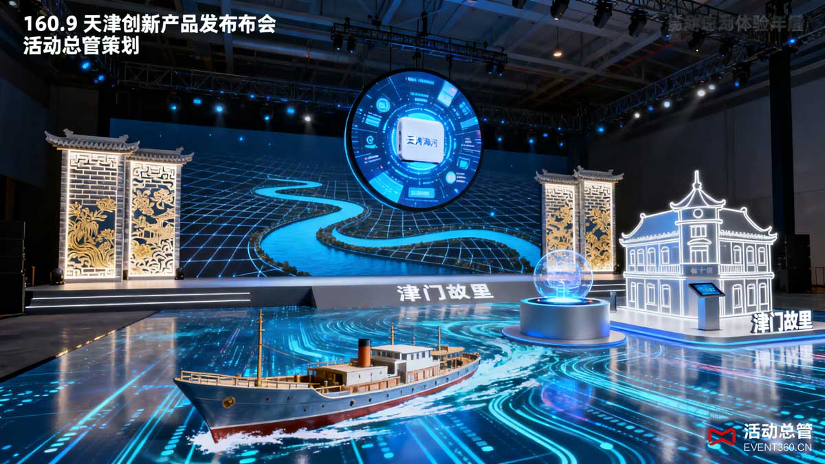 天津创新产品发布会现场案例 - 活动总管策划的科技产品展示会与互动体验区