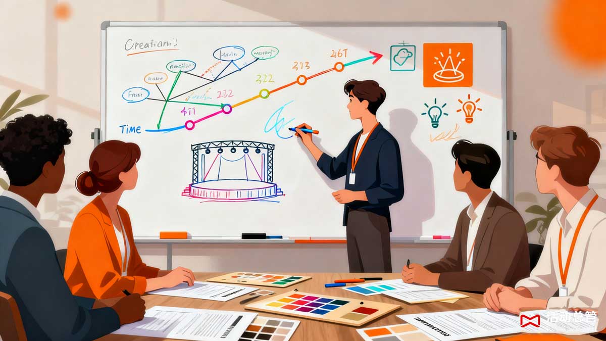 北京会议活动策划公司服务流程 - 包含需求调研、创意策划、资源整合、现场执行、后期总结五个阶段