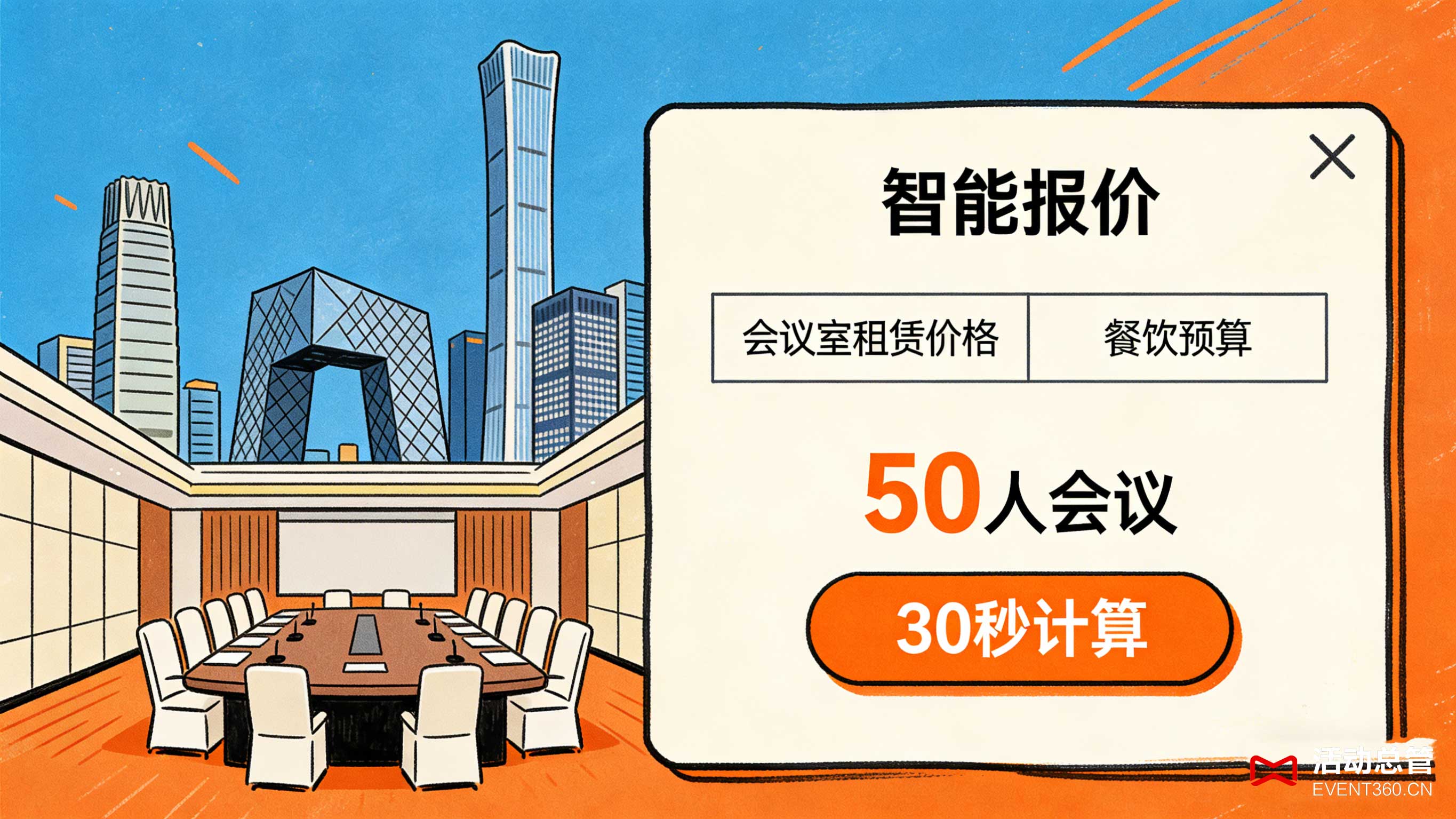 北京50人会议预算 朝阳CBD会议室租赁价格 海淀中型会议室报价 50人会议餐饮预算 智能报价系统30秒计算