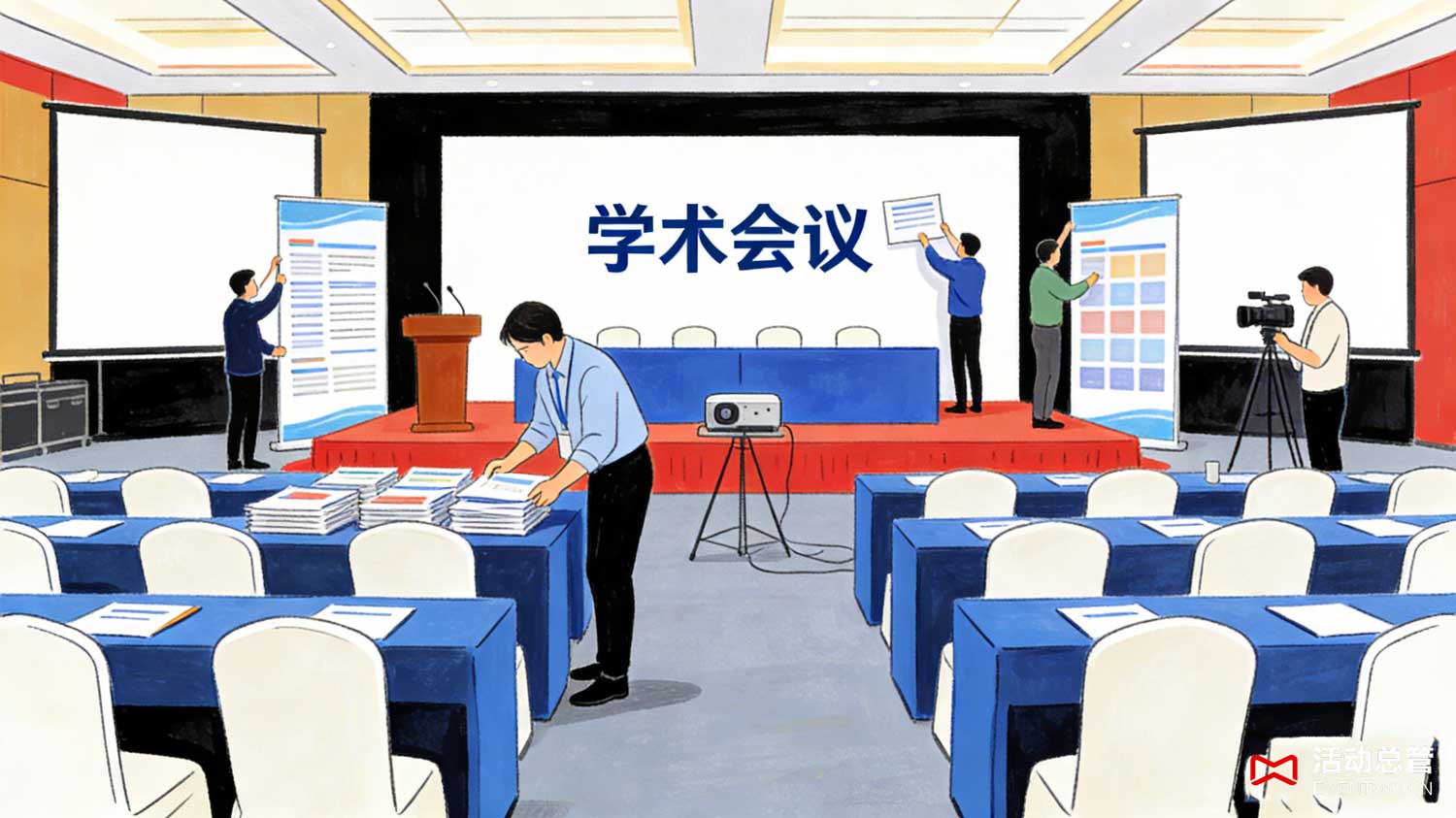 天津学术会议会场布置现场 - 活动总管打造的严谨专业学术会议布场效果