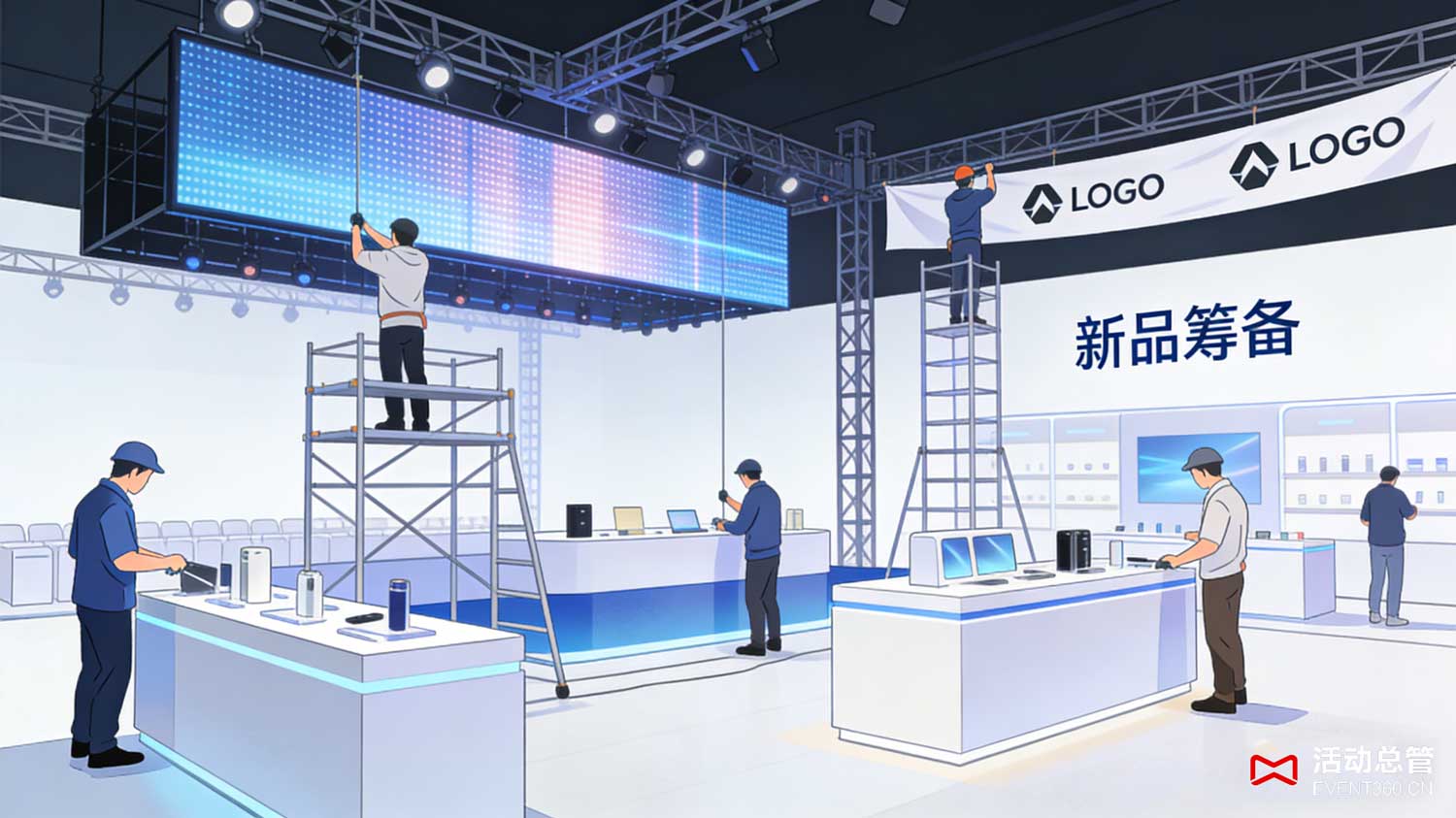 天津新品发布会会议布场搭建现场 - 活动总管打造的创意发布会布场效果