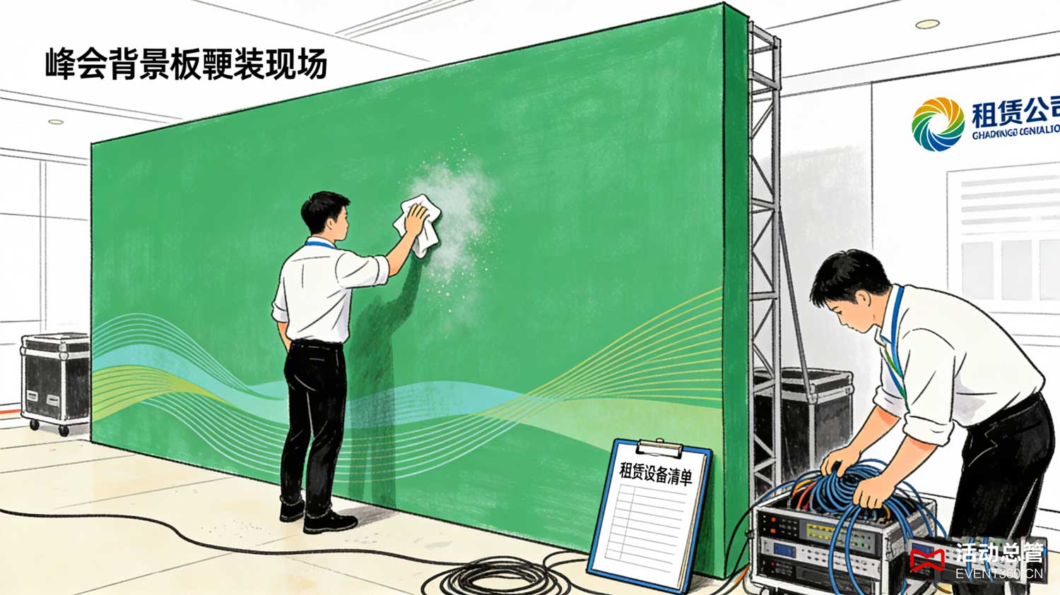 天津峰会背景板租赁现场 - 活动总管EVENT360搭建的LED高清峰会背景板效果